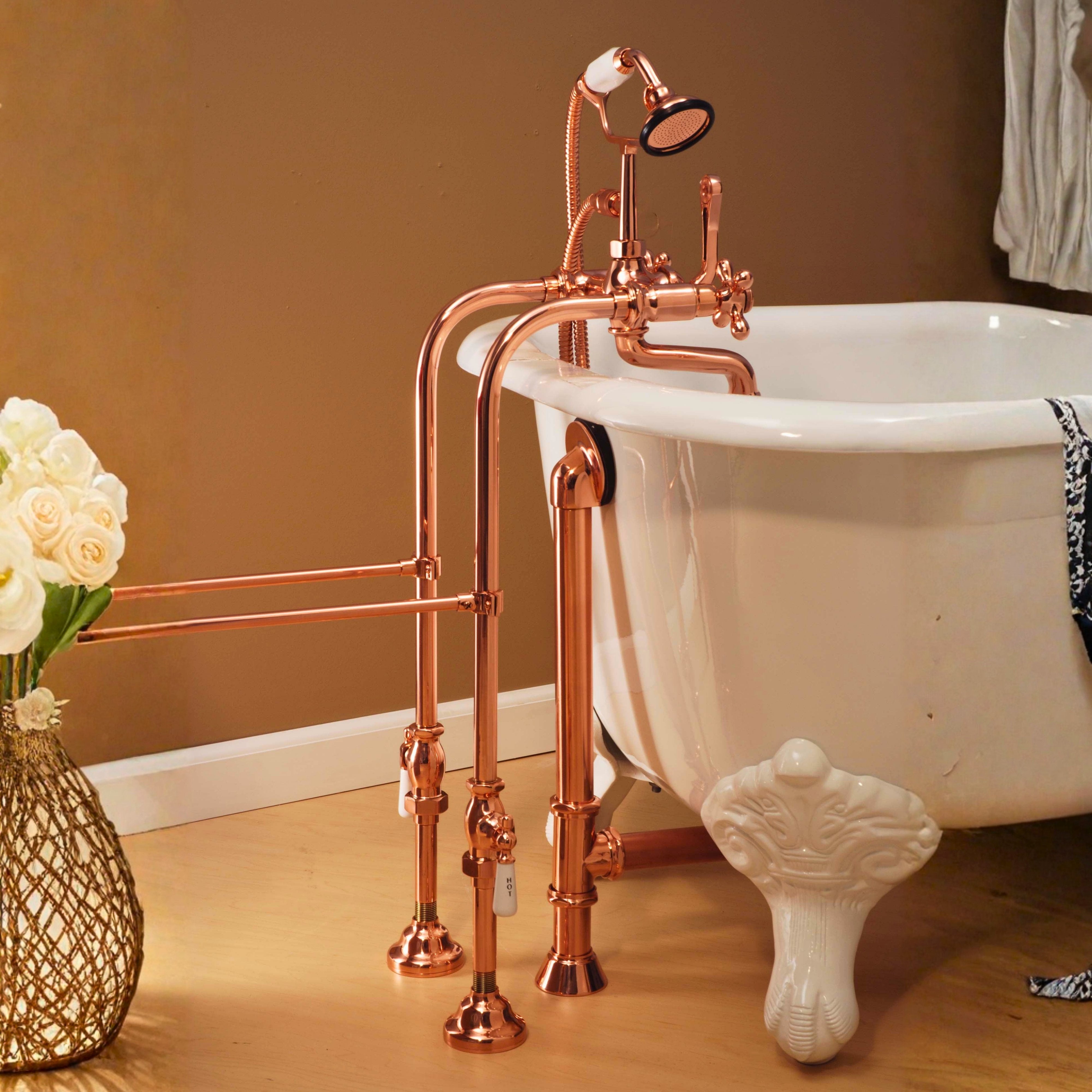 Free Standing Tub Supply Set with Shutoffs P0398 | Strom Living - Plumbing Parts