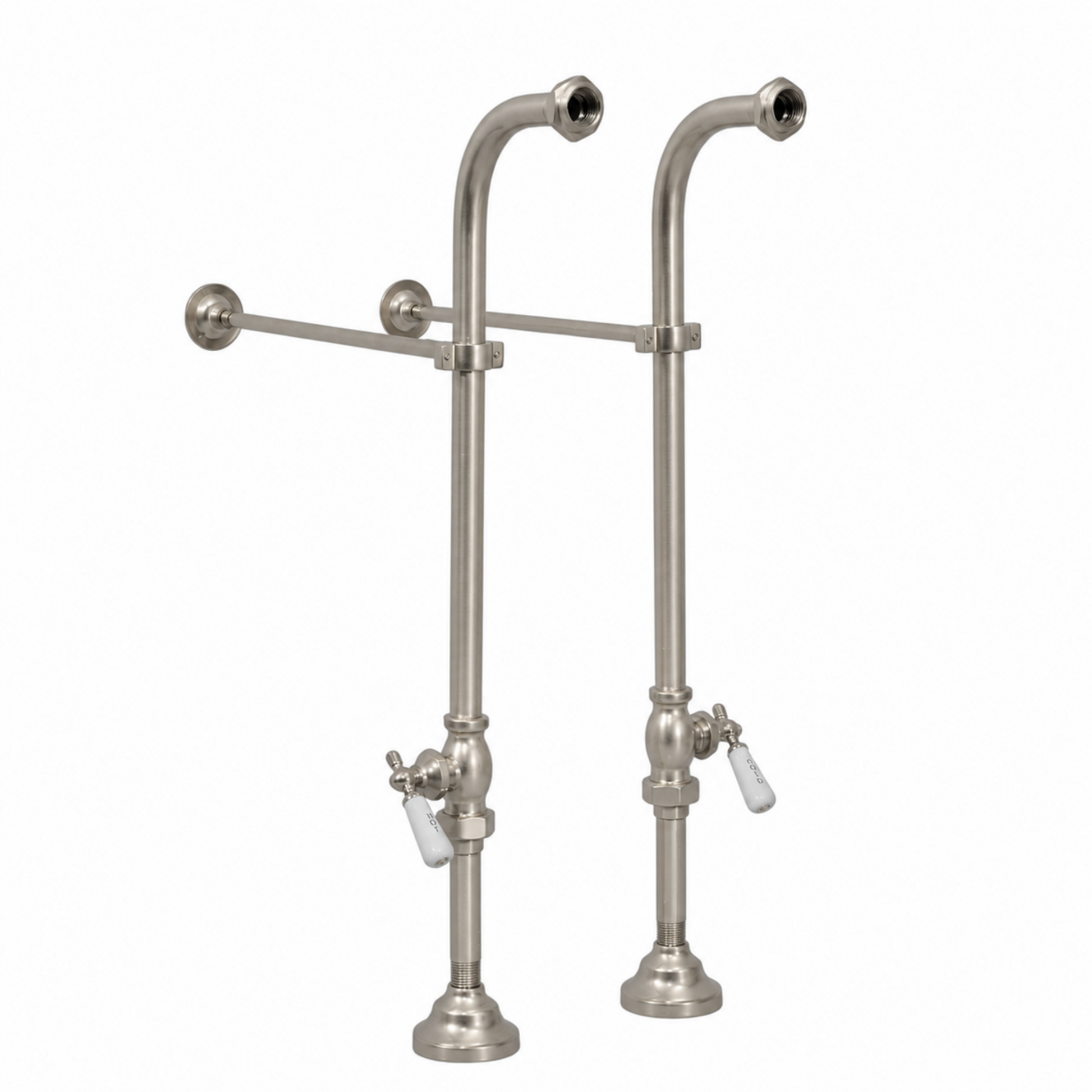 Free Standing Tub Supply Set with Shutoffs P0398 | Strom Living Matte Nickel - Plumbing Parts