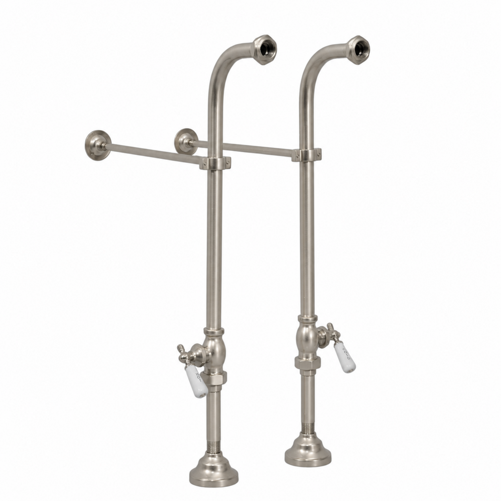 Free Standing Tub Supply Set with Shutoffs P0398 | Strom Living Matte Nickel - Plumbing Parts