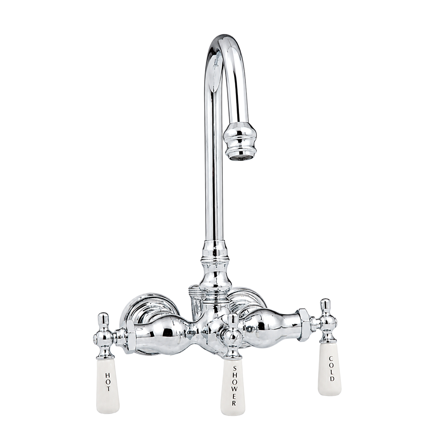 Tub Mount Gooseneck Diverter Faucet P0400 | Strom Living Chrome - Tub Fillers