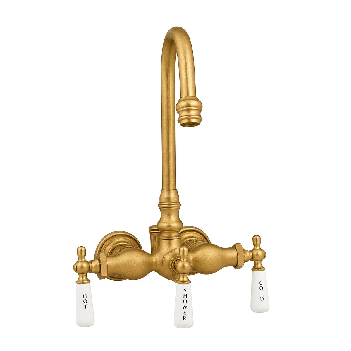 Tub Mount Gooseneck Diverter Faucet P0400 | Strom Living Raw Brass - Tub Fillers