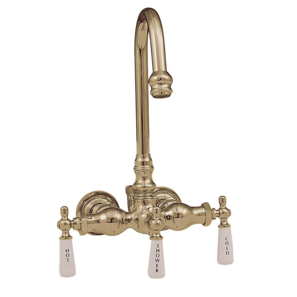 Tub Mount Gooseneck Diverter Faucet P0400 | Strom Living Raw Brass - Tub Fillers