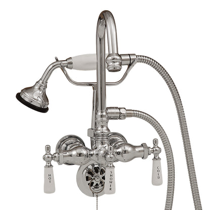 Strom Living Tub Faucet with Handheld Shower and Diverter Handle and Gooseneck Spout