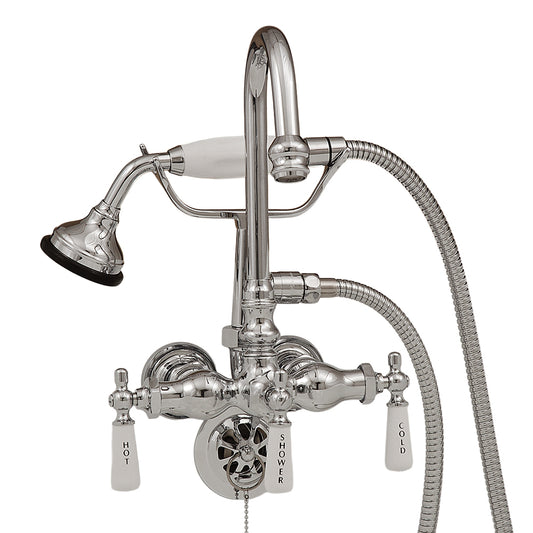 Strom Living Tub Faucet with Handheld Shower and Diverter Handle and Gooseneck Spout