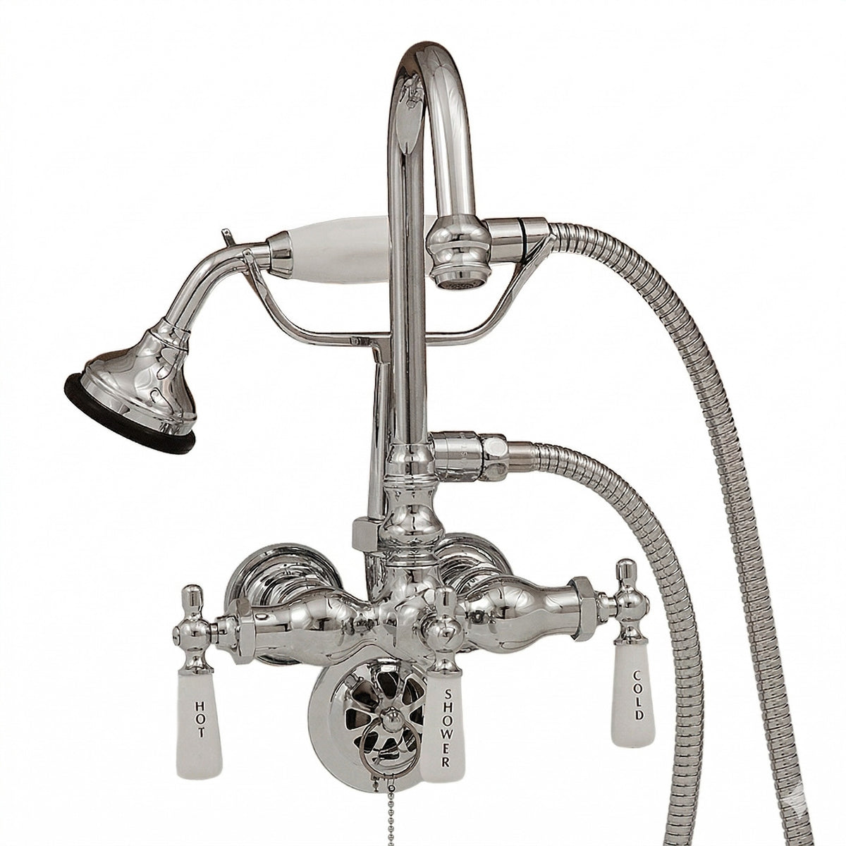 Tub Mount Gooseneck Faucet with Handheld P0402 | Strom Living Chrome - Tub Fillers