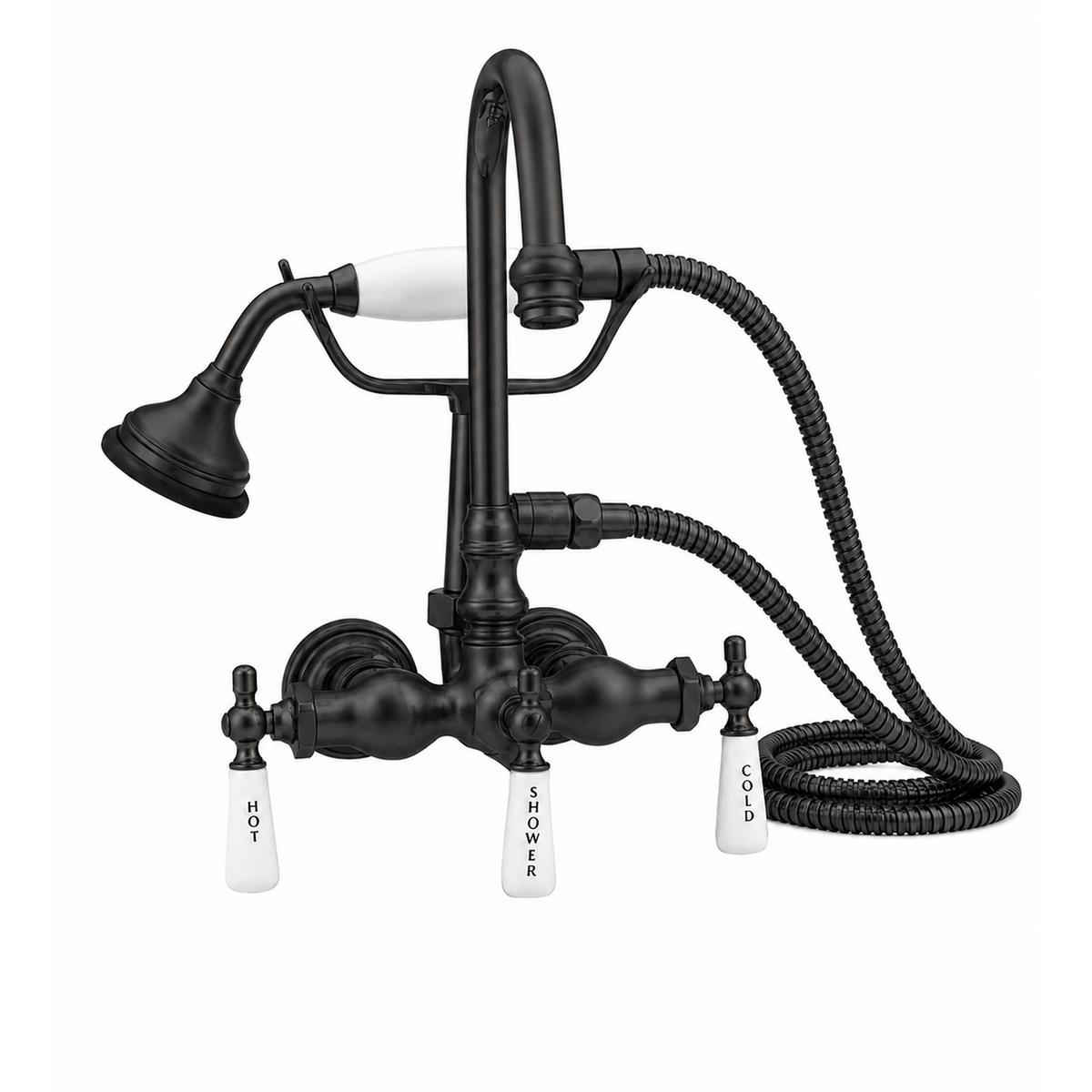 Tub Mount Gooseneck Faucet with Handheld P0402 | Strom Living Oil Rubbed Bronze - Tub Fillers