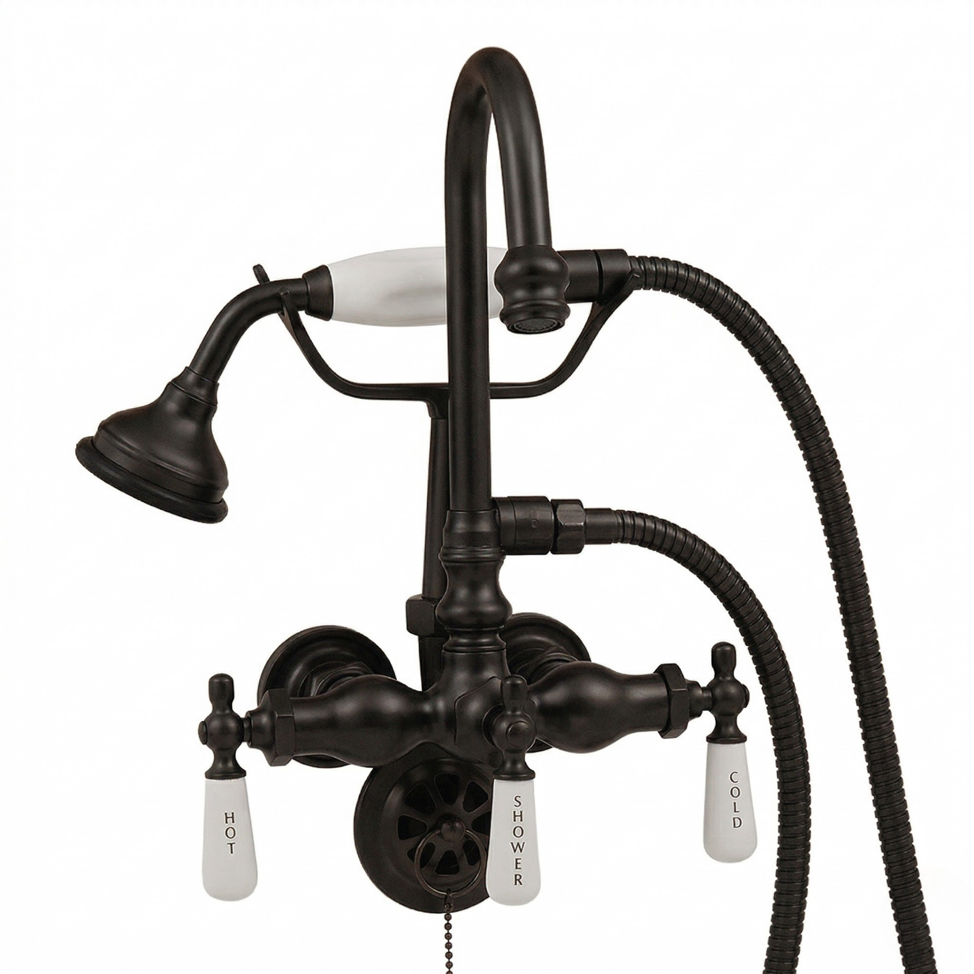 Tub Mount Gooseneck Faucet with Handheld P0402 | Strom Living Oil Rubbed Bronze - Tub Fillers