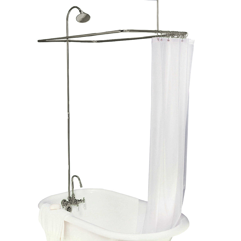 Clawfoot Tub Enclosure Shower System P0403 | Strom Living Matte Nickel 4" OD) Enclosure - Showers