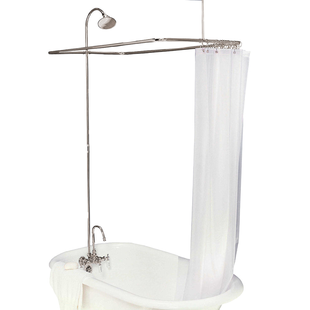 Clawfoot Tub Enclosure Shower System P0403 | Strom Living Polished Nickel 4" OD) Enclosure - Showers