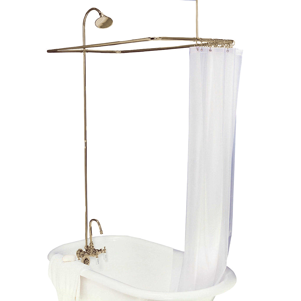 Clawfoot Tub Enclosure Shower System P0403 | Strom Living Raw Brass 4" OD) Enclosure - Showers
