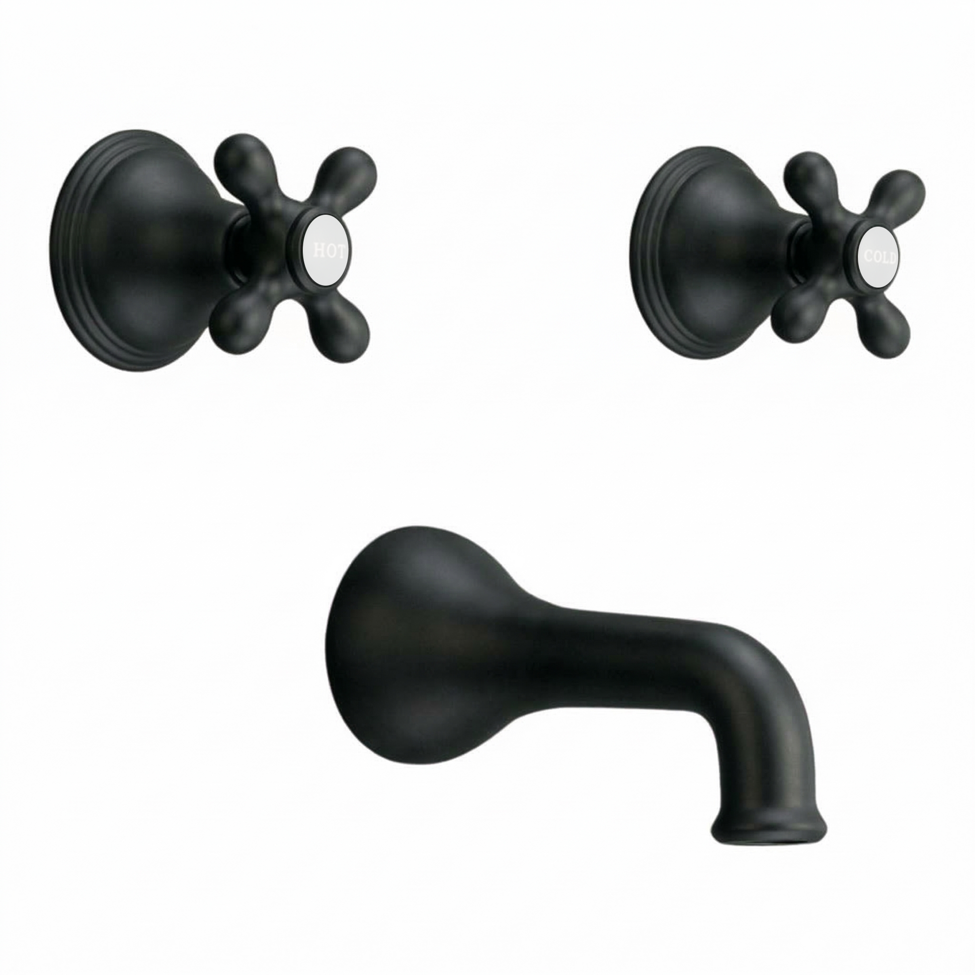 St. Lawrence In-Wall Tub Filler Set Cross Handles P0406 | Strom Living Oil Rubbed Bronze - Showers