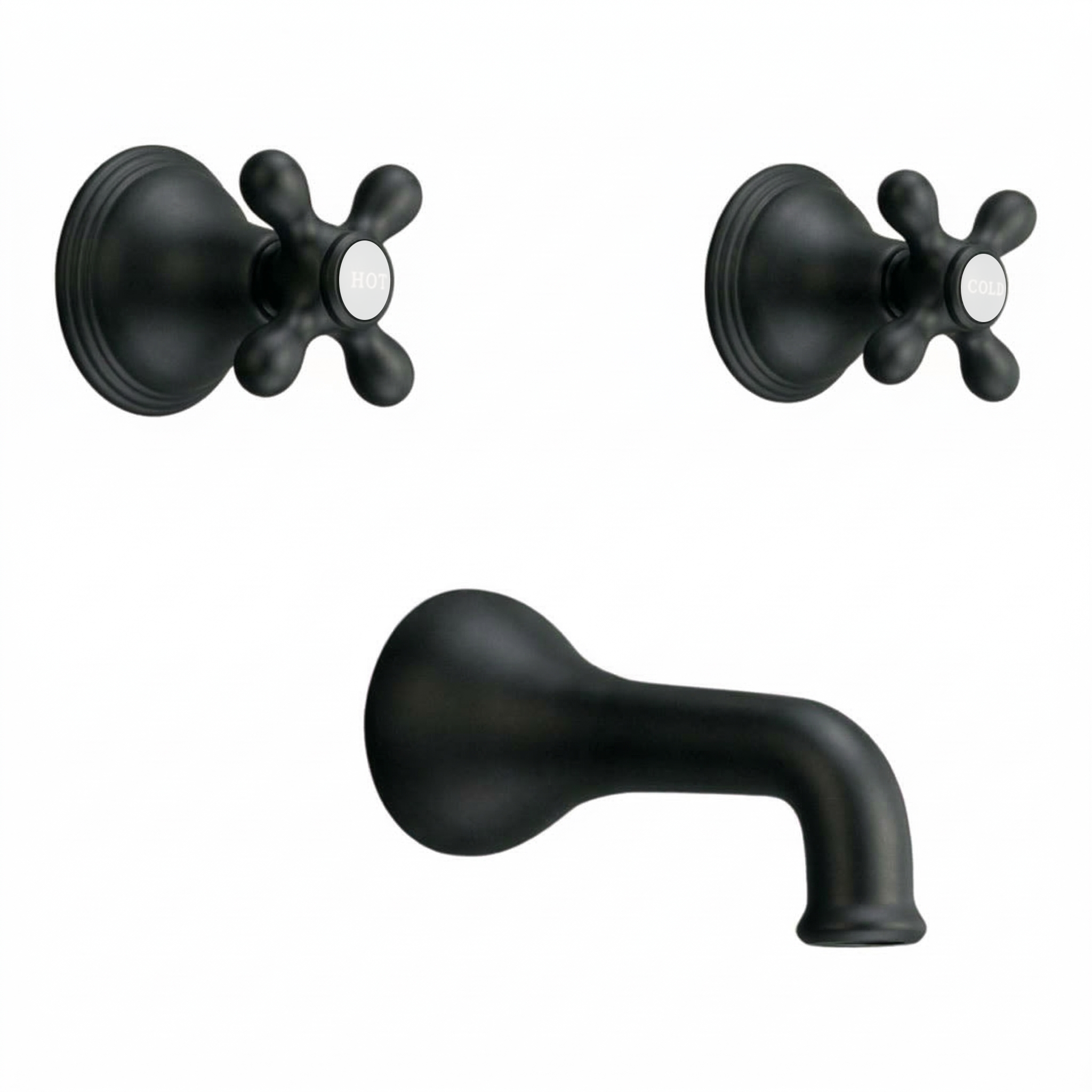 St. Lawrence In-Wall Tub Filler Set Cross Handles P0406 | Strom Living Oil Rubbed Bronze - Showers