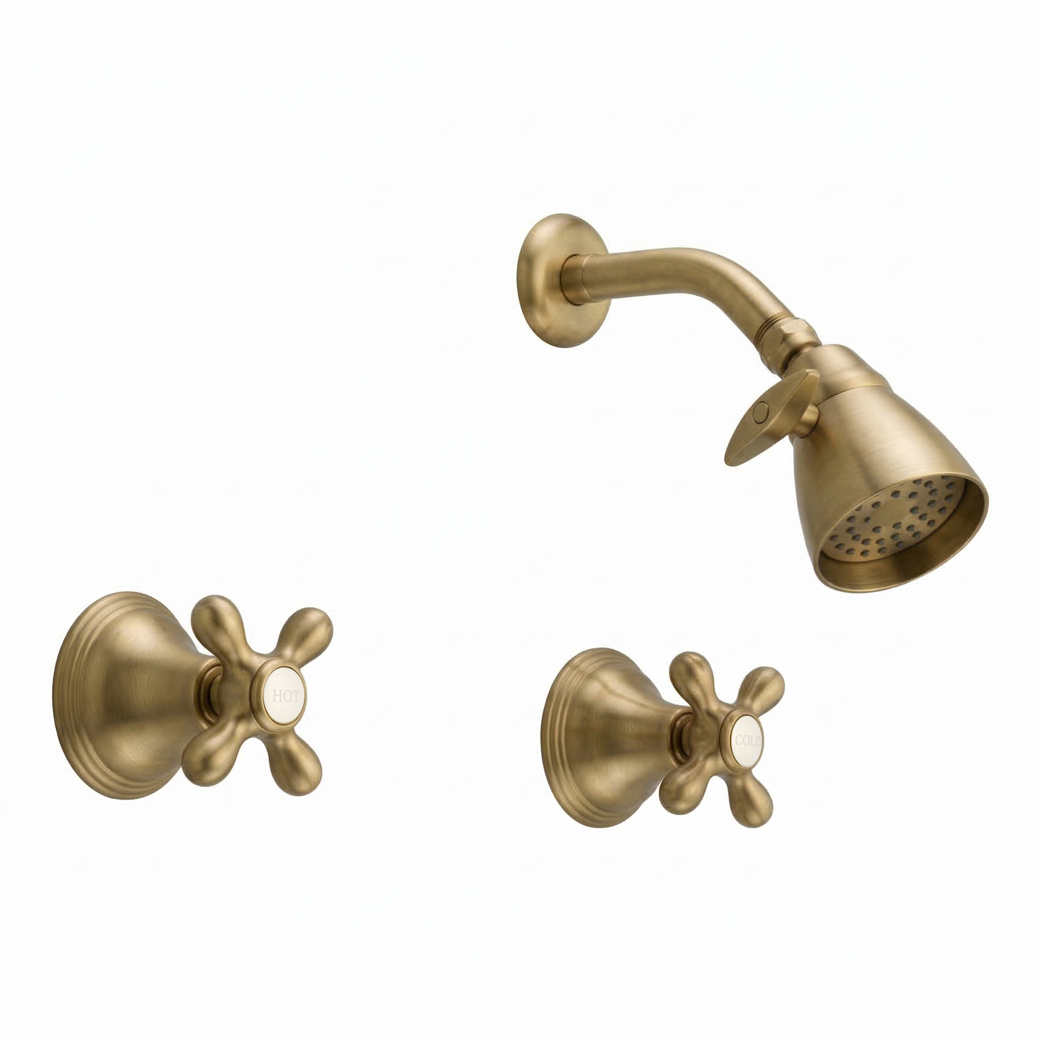 St. Lawrence In-Wall Shower Set P0407 | Strom Living Satin Brass - Showers