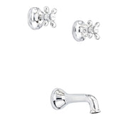 Rhine In-Wall Shower Set With Cross Handle For Cold/Hot, Escutcheons, and Spout P0408 | Strom Living