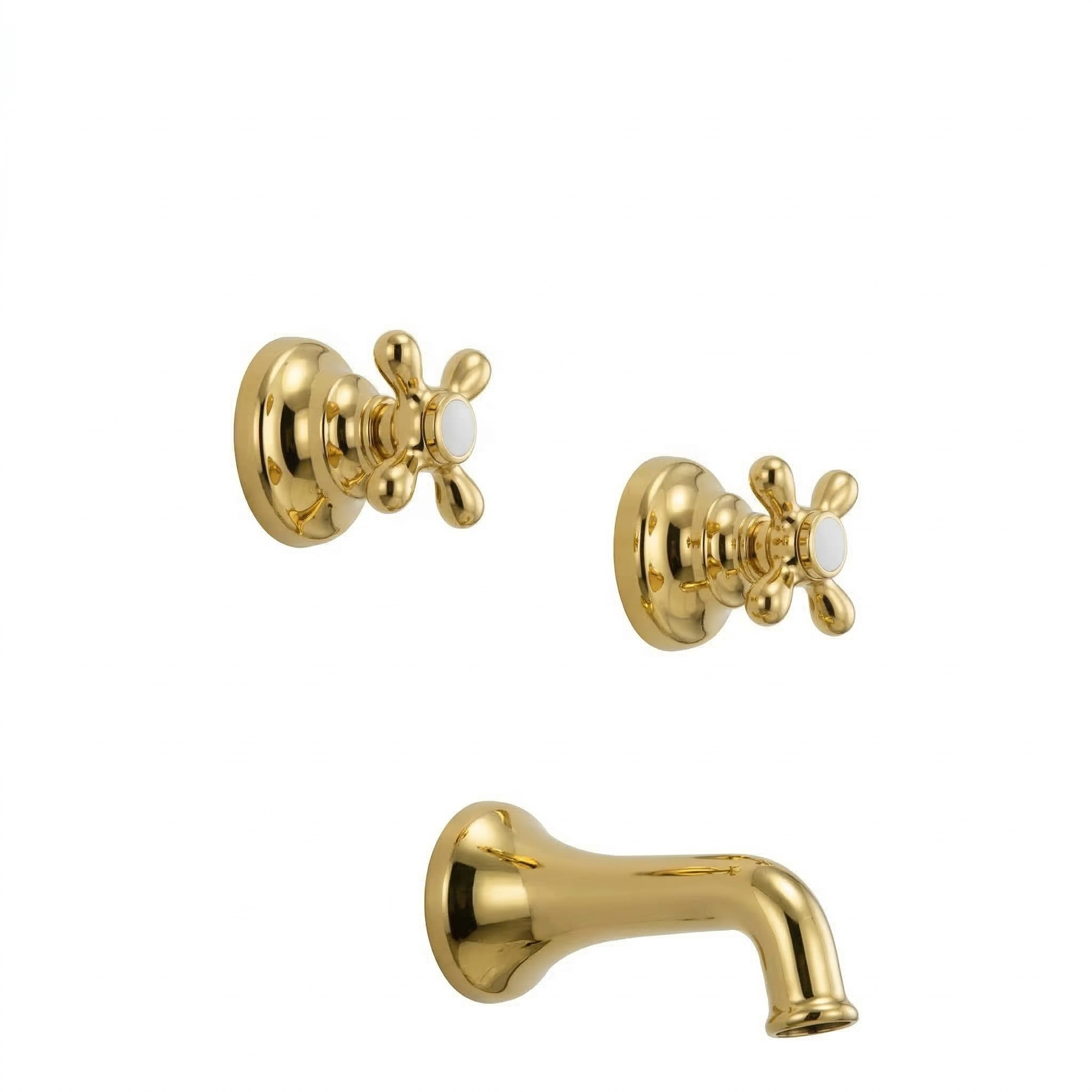 Rhine In-Wall Tub Filler Set P0408 | Strom Living Supercoat Brass - Showers