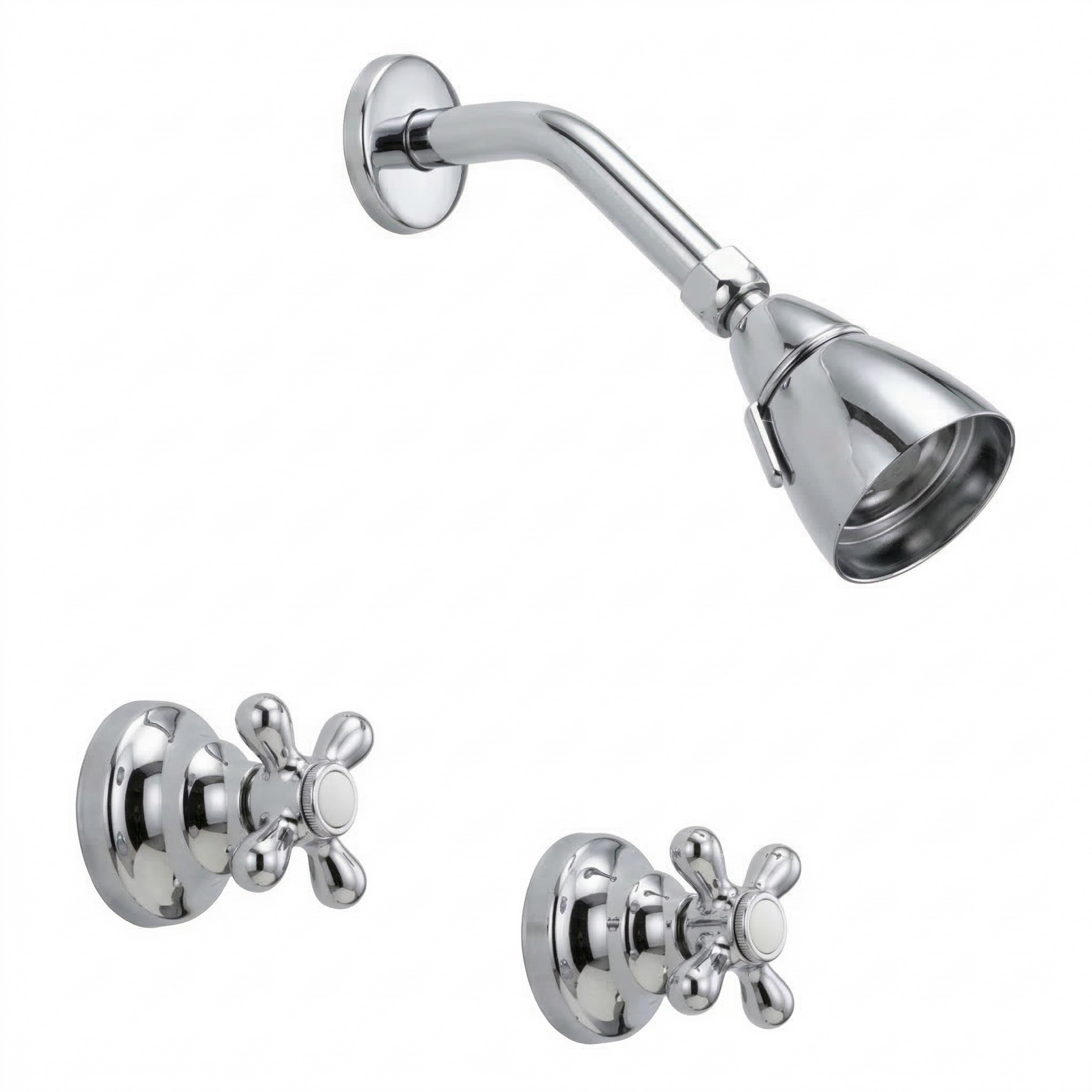 Rhine In-Wall Shower Set with Cross Handles P0409 | Strom Living Chrome - Showers