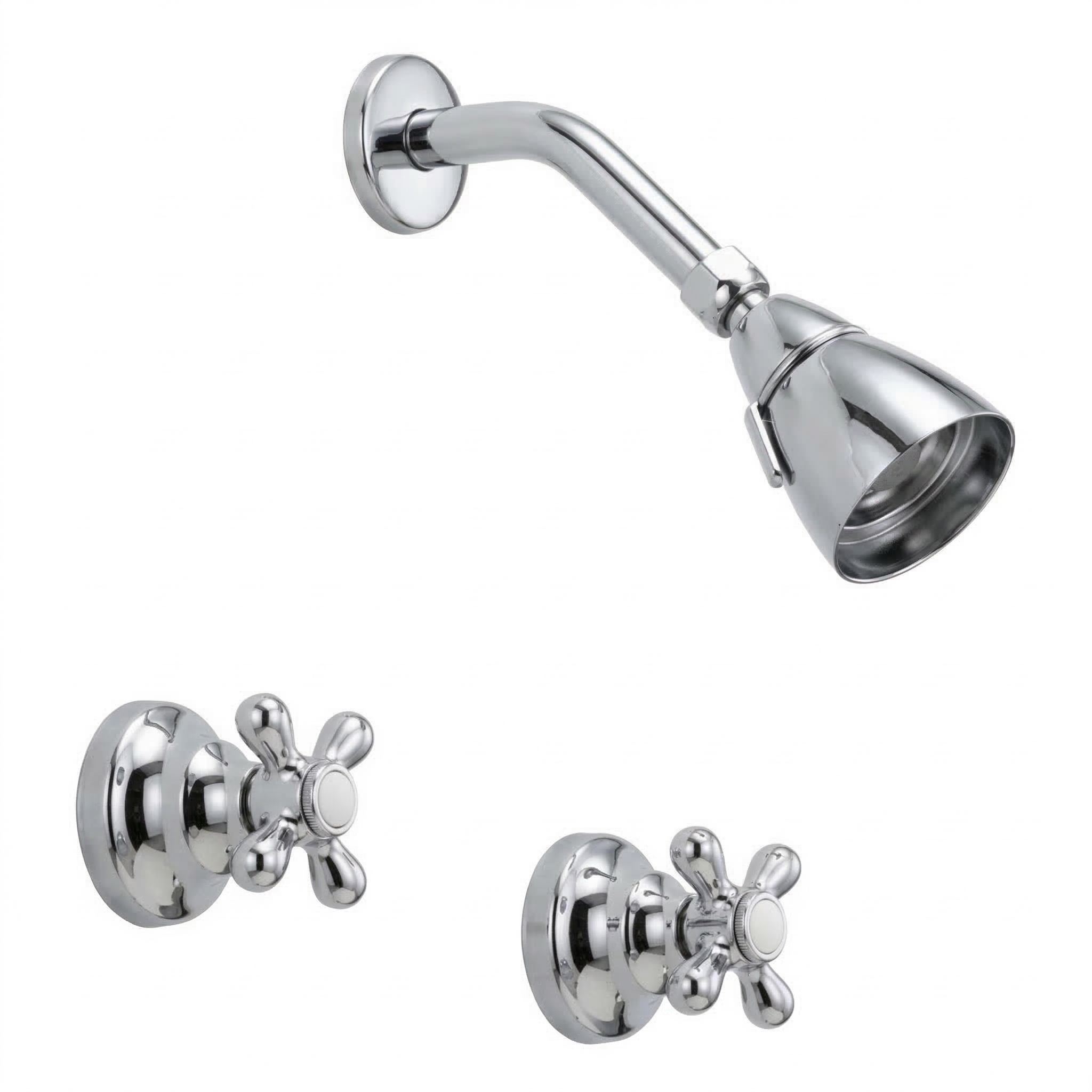 Rhine In-Wall Shower Set with Cross Handles P0409 | Strom Living Chrome - Showers