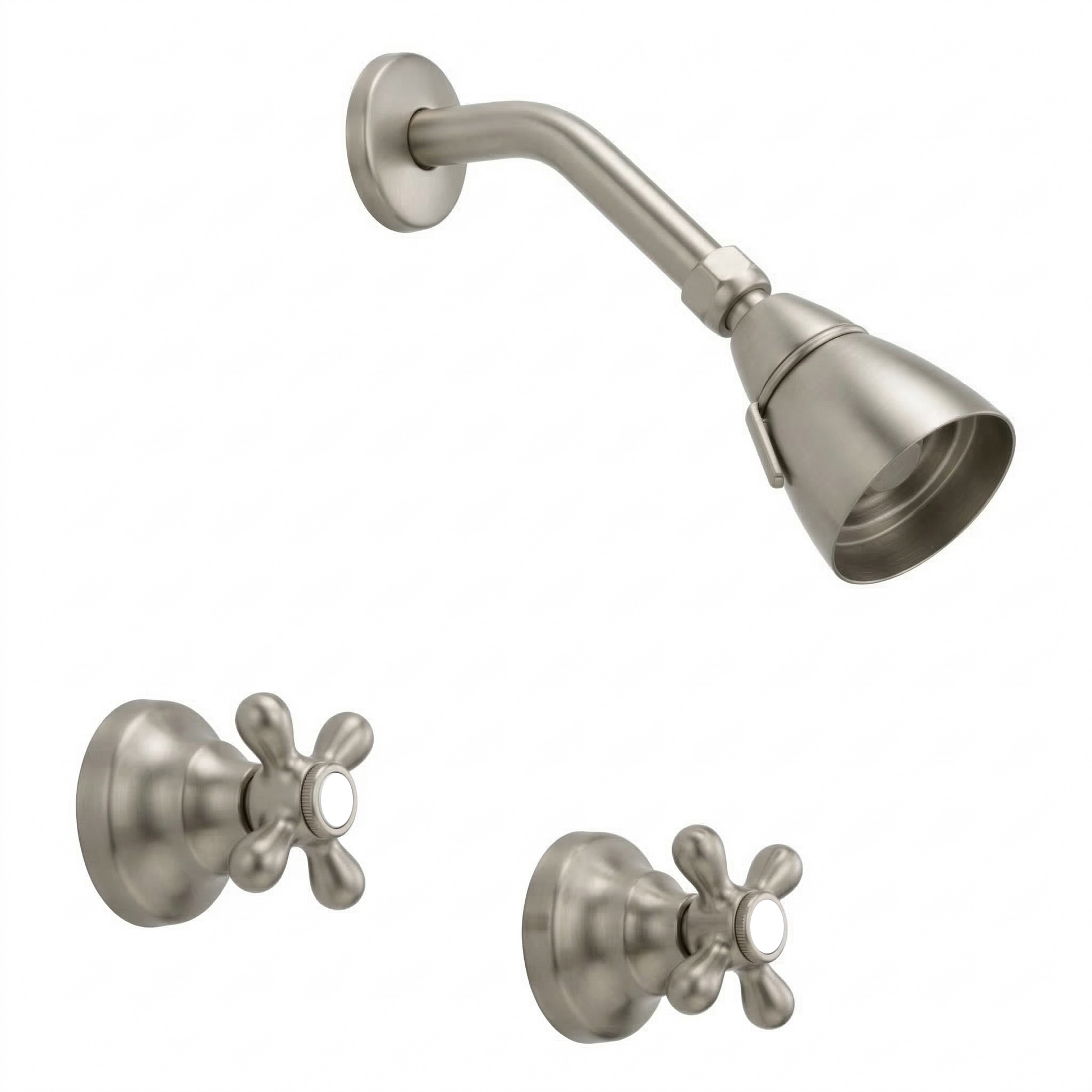 Rhine In-Wall Shower Set with Cross Handles P0409 | Strom Living Matte Nickel - Showers