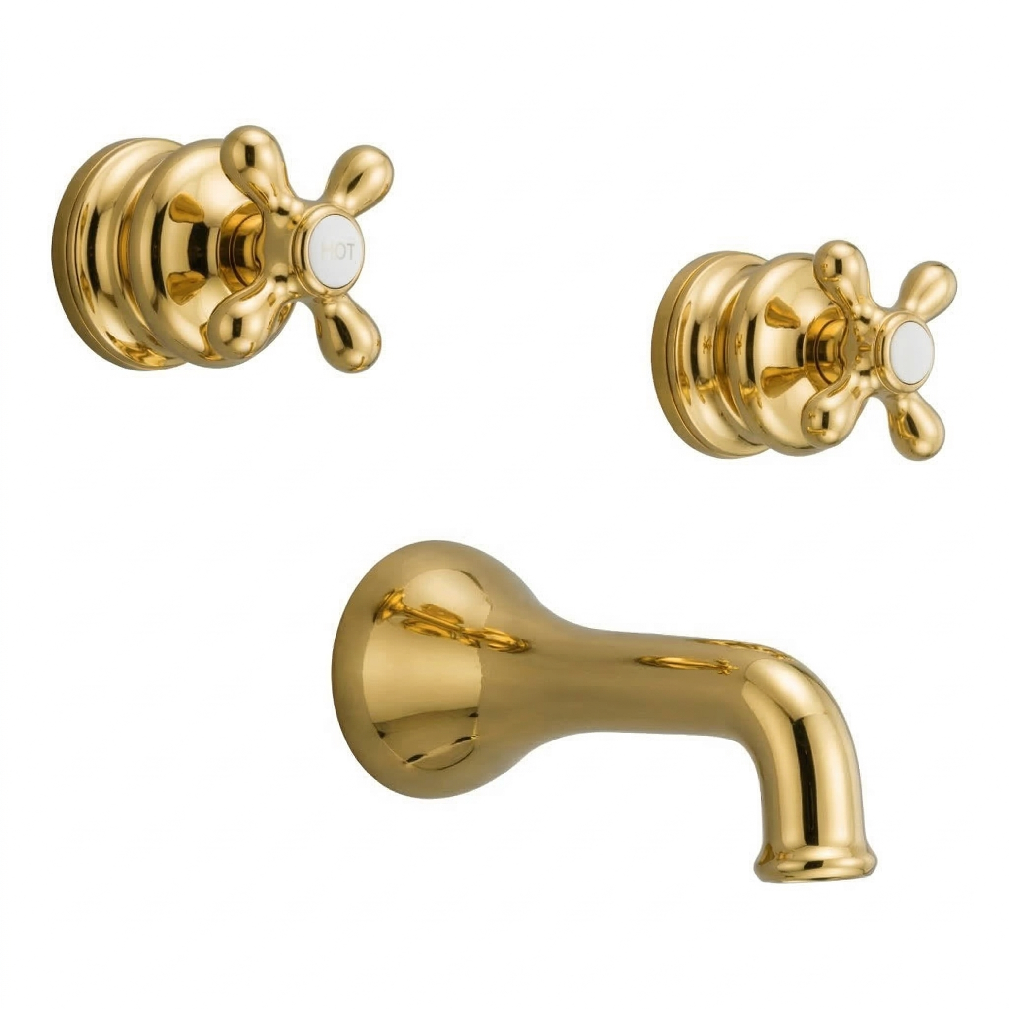 Thames In-Wall Tub Filler Set P0412 | Strom Living Supercoat Brass - Showers