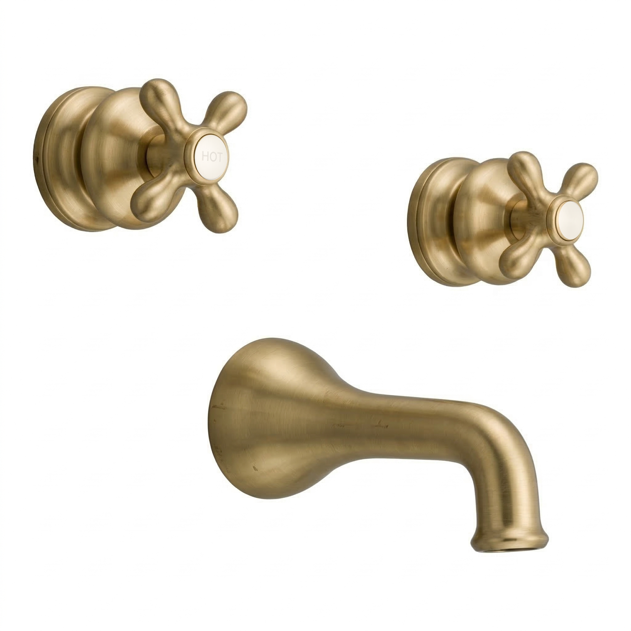 Thames In-Wall Tub Filler Set P0412 | Strom Living Satin Brass - Showers