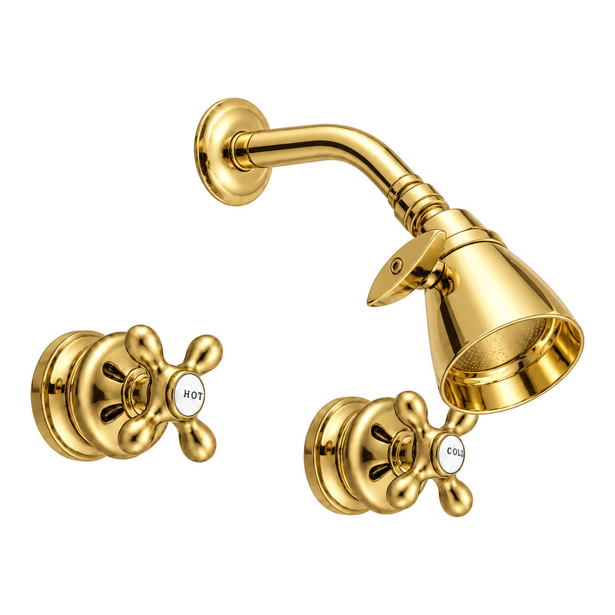 Thames In-Wall Shower Set P0413 in Supercoat Brass / Polished Brass