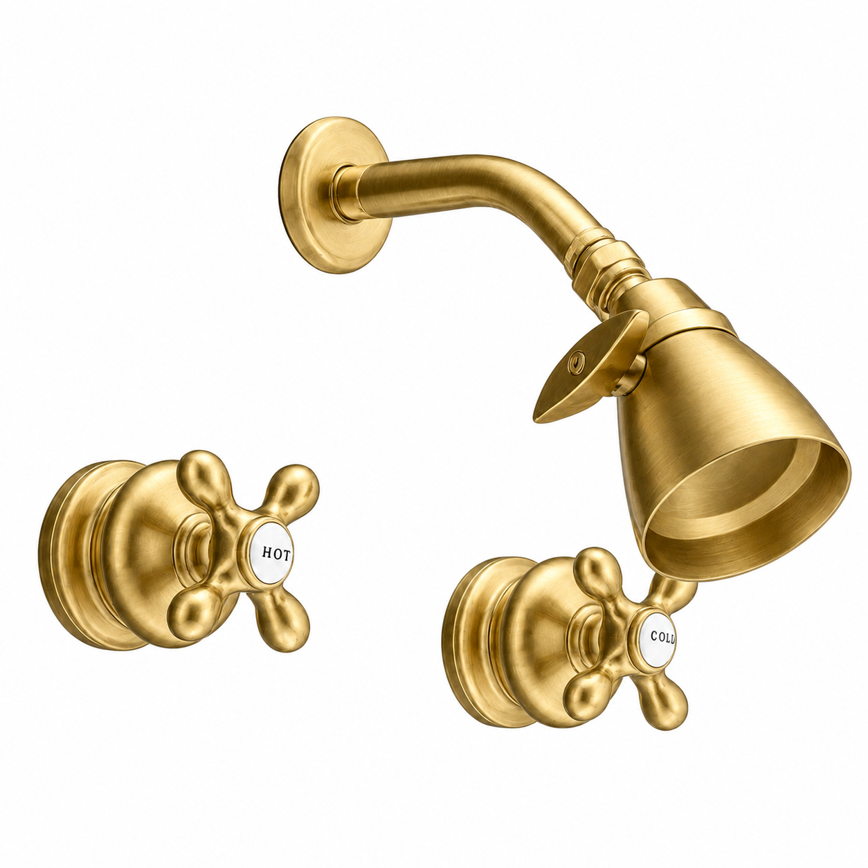 Thames In-Wall Shower Set P0413 | Strom Living Satin Brass - Showers