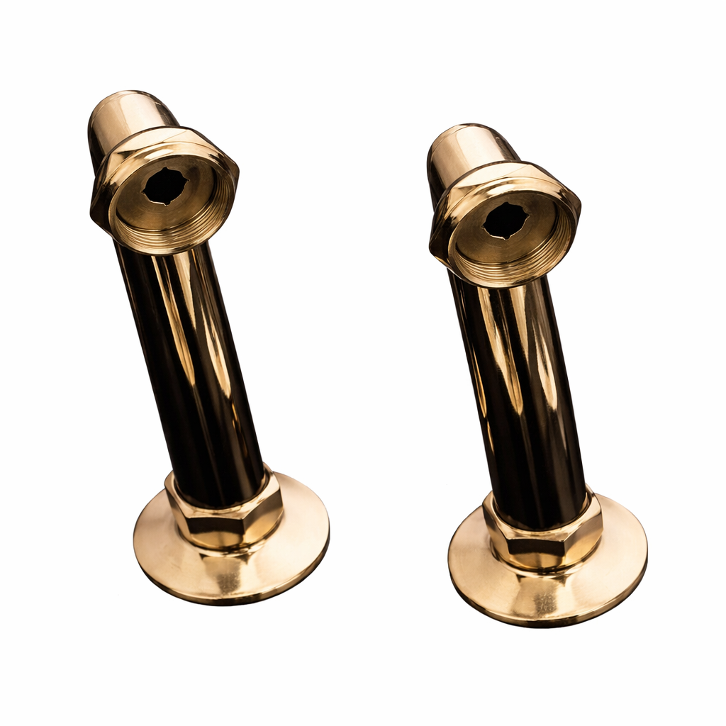 Deck Mount Coupler Pair 6", 90 Degree P0459 | Strom Living Supercoat Brass - Plumbing Parts