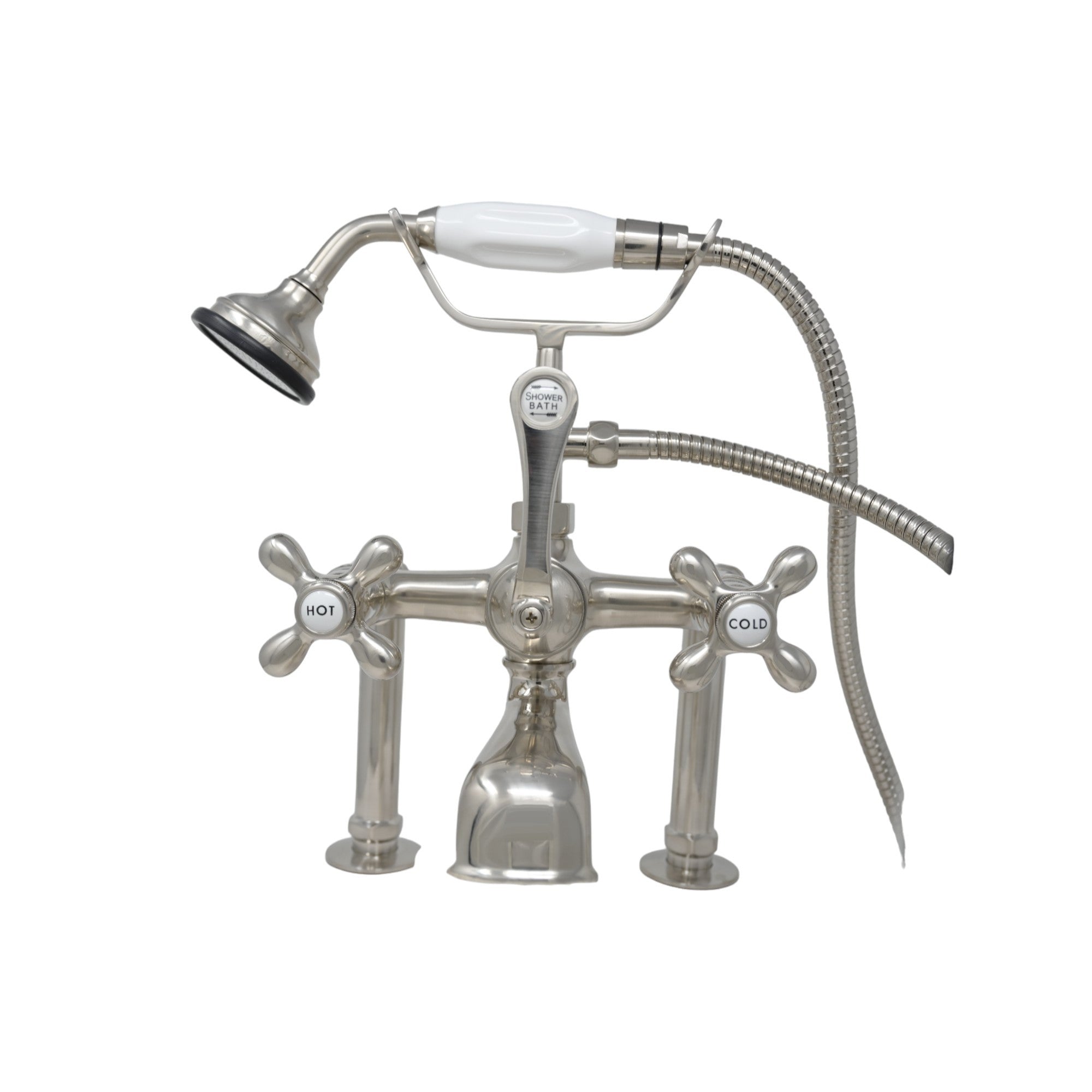 British Telephone Deck Mount Tub Faucet P0462 | Strom Living Matte Nickel - Tub Fillers