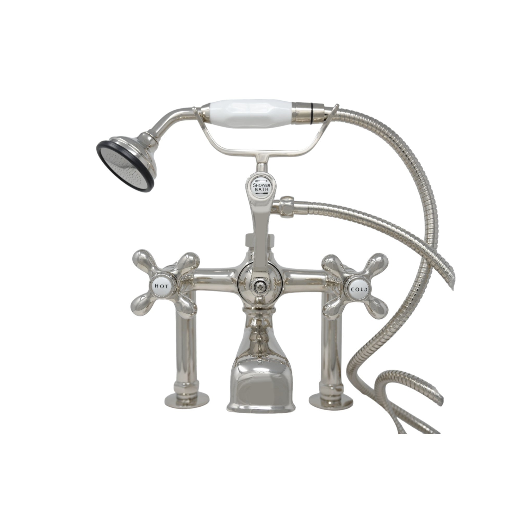 British Telephone Deck Mount Tub Faucet P0462 | Strom Living Polished Nickel - Tub Fillers