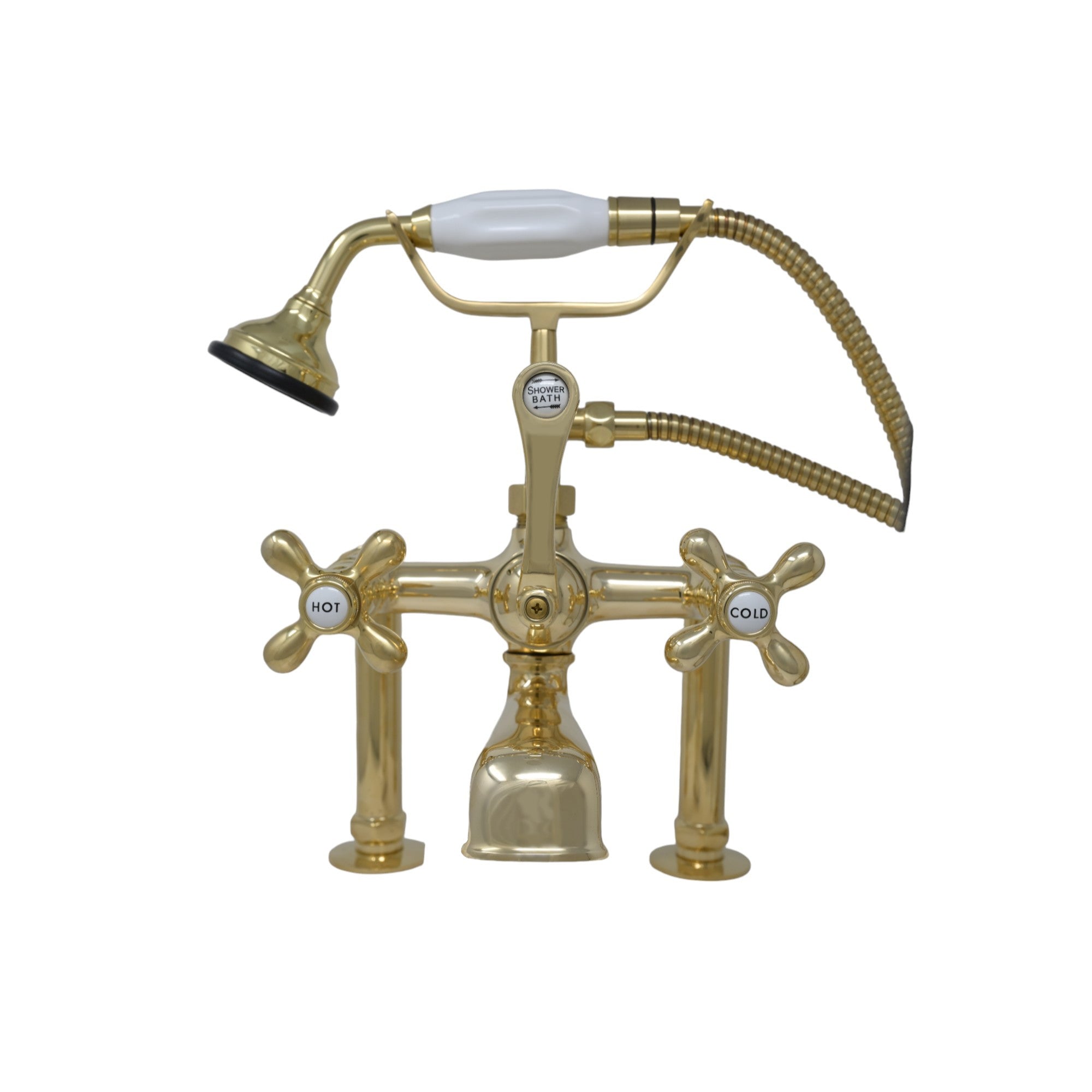 British Telephone Deck Mount Tub Faucet P0462 | Strom Living Polished Brass - Tub Fillers