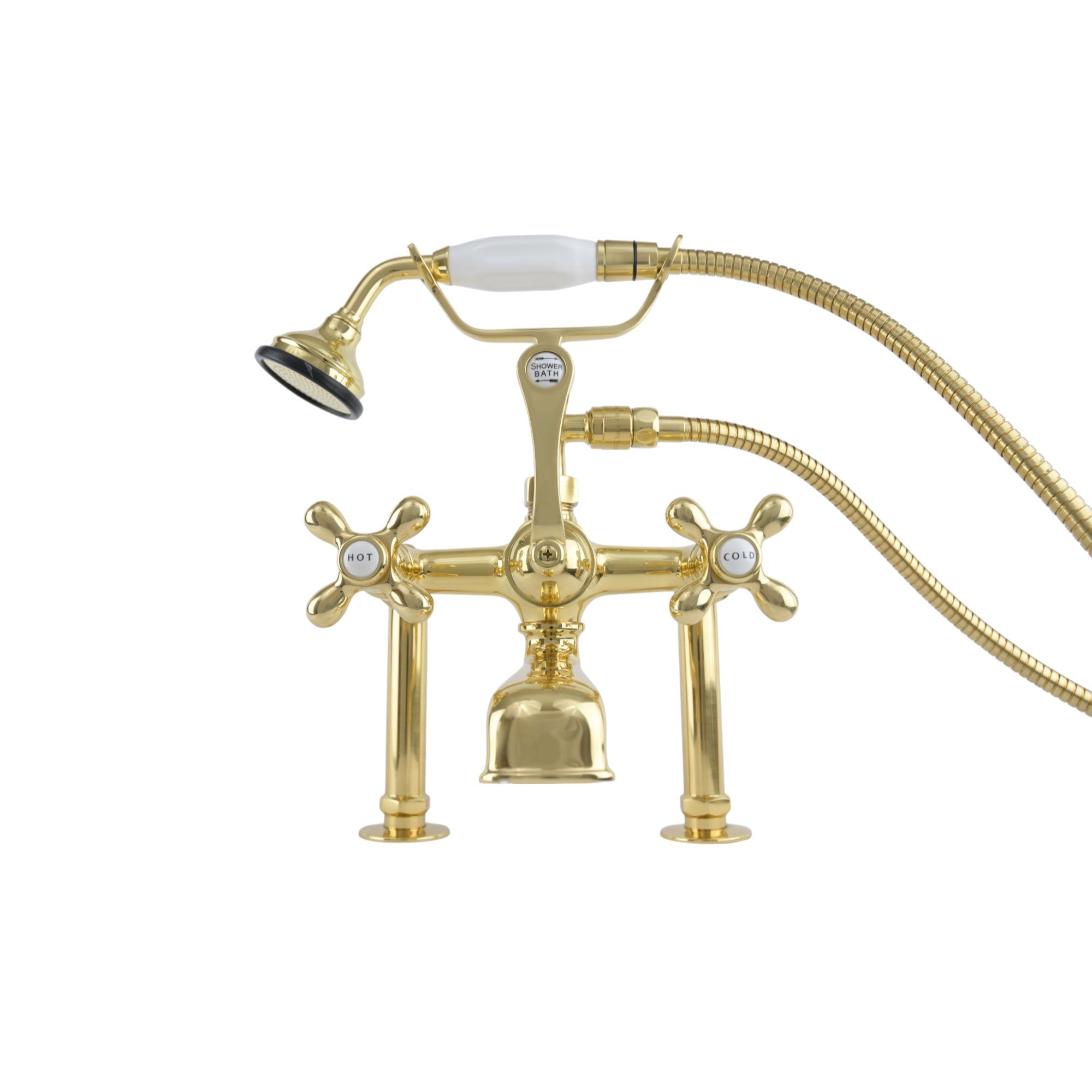 British Telephone Deck Mount Tub Faucet P0462 | Strom Living Supercoat Brass - Tub Fillers