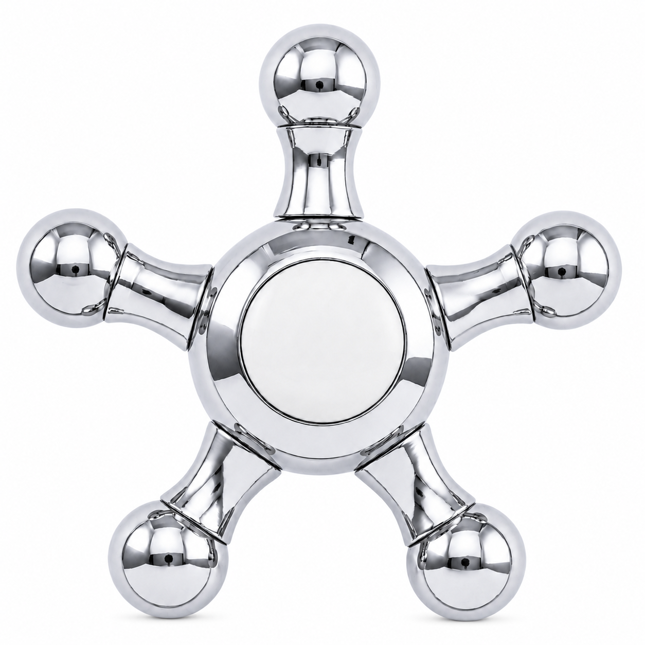 Strom Living P0475 5 Spoke Handle Pair With Porcelain Buttons Chrome Diverter Handle - Faucet Parts
