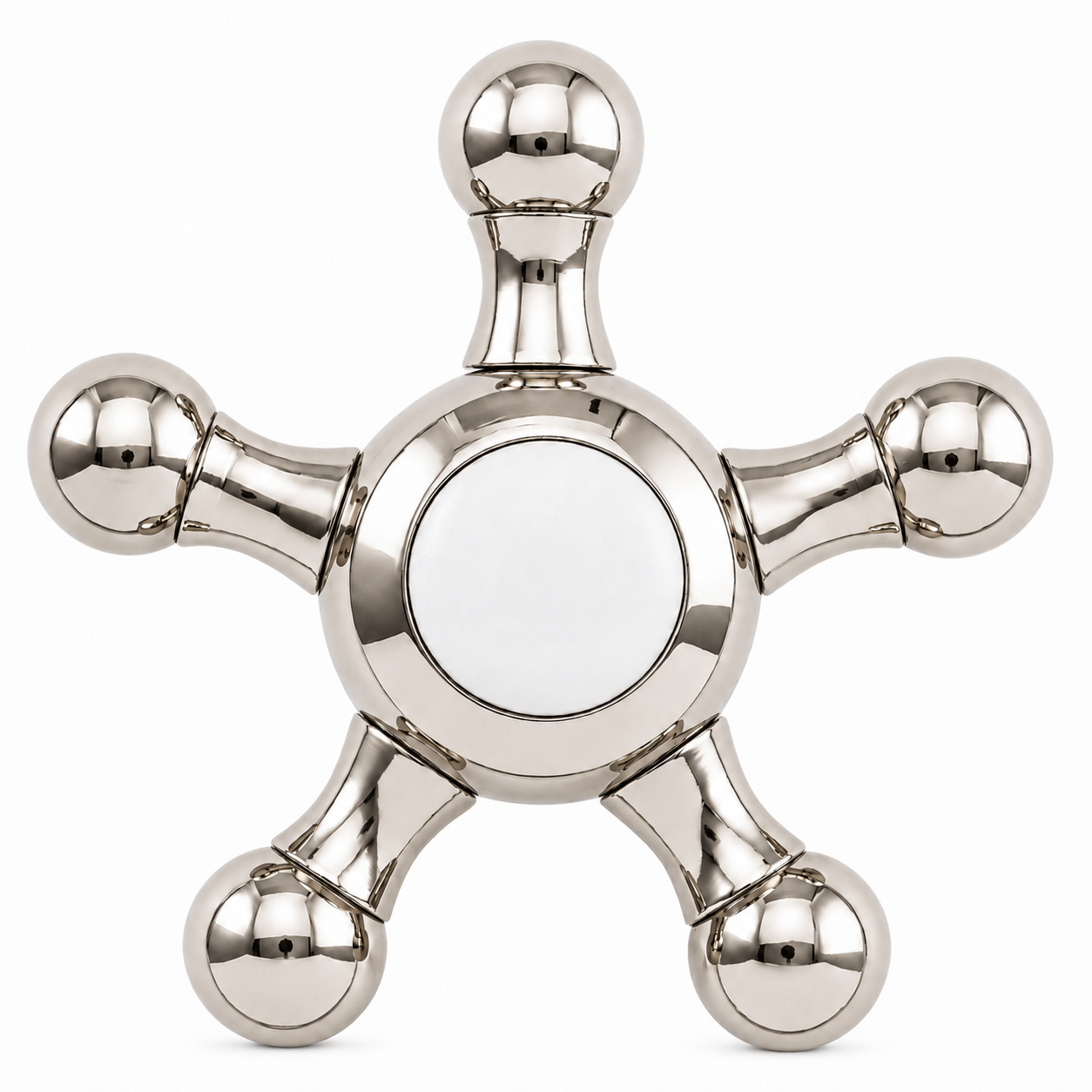 Strom Living P0475 5 Spoke Handle Pair With Porcelain Buttons Polished Nickel Diverter Handle - Faucet Parts