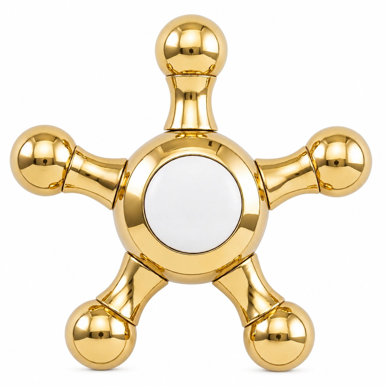 Strom Living P0475 5 Spoke Handle Pair With Porcelain Buttons Supercoat Bass Diverter Handle - Faucet Parts