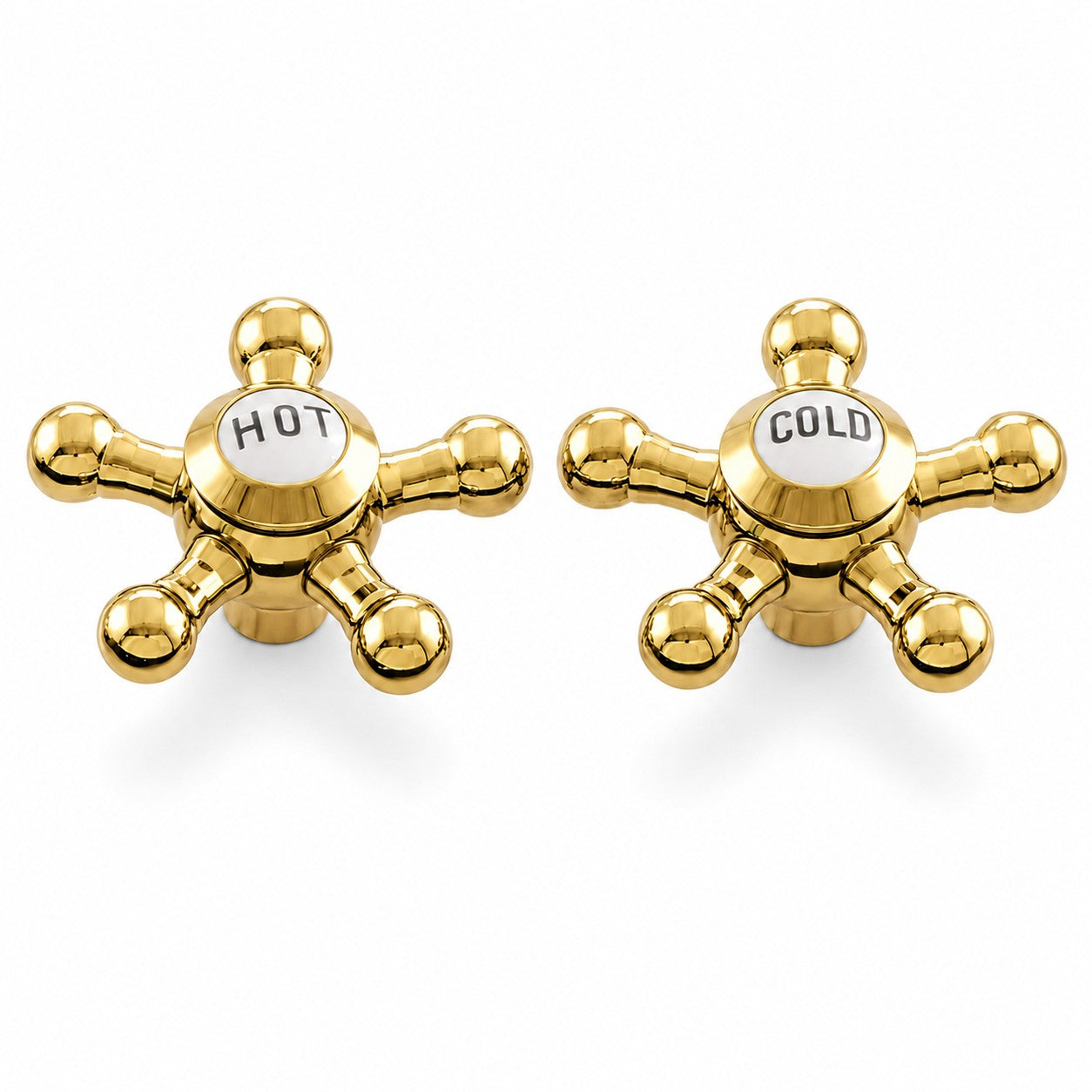 Strom Living P0475 5 Spoke Handle Pair With Porcelain Buttons Supercoat Bass Temperature Handle Pair - Faucet Parts