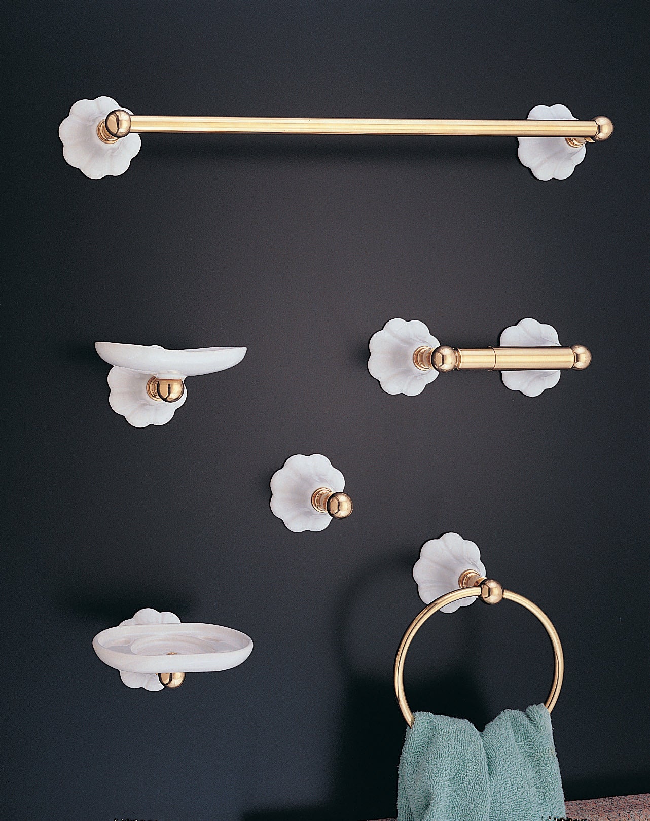 Porcelain Vintage Style Wall Mount Porcelain Toothbrush Glass Holder, Solid Brass P0509 | Strom Living