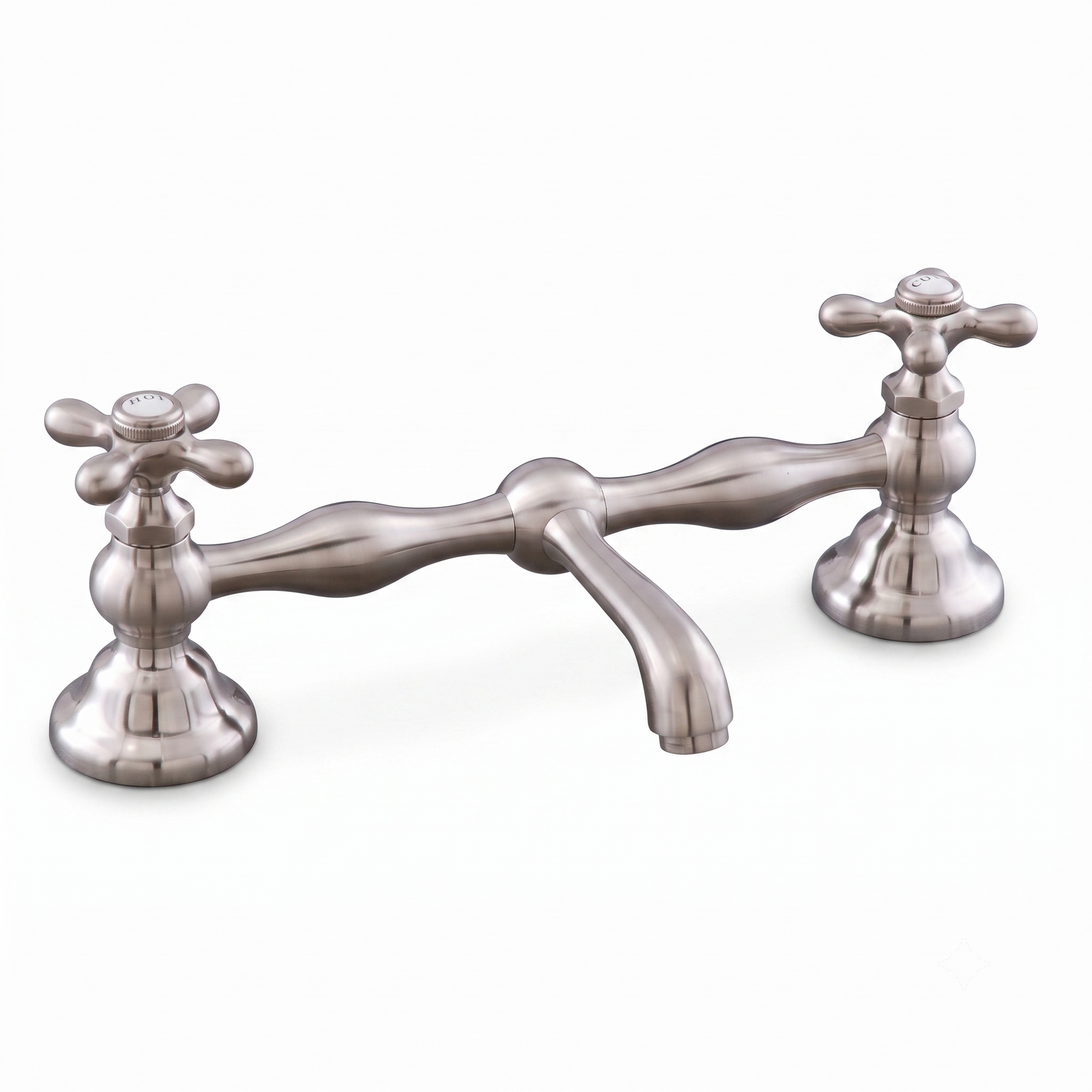 Columbia Bridge Straight Lav Faucet P0549 | Strom Living Matte Nickel 12" - Bathroom Faucets