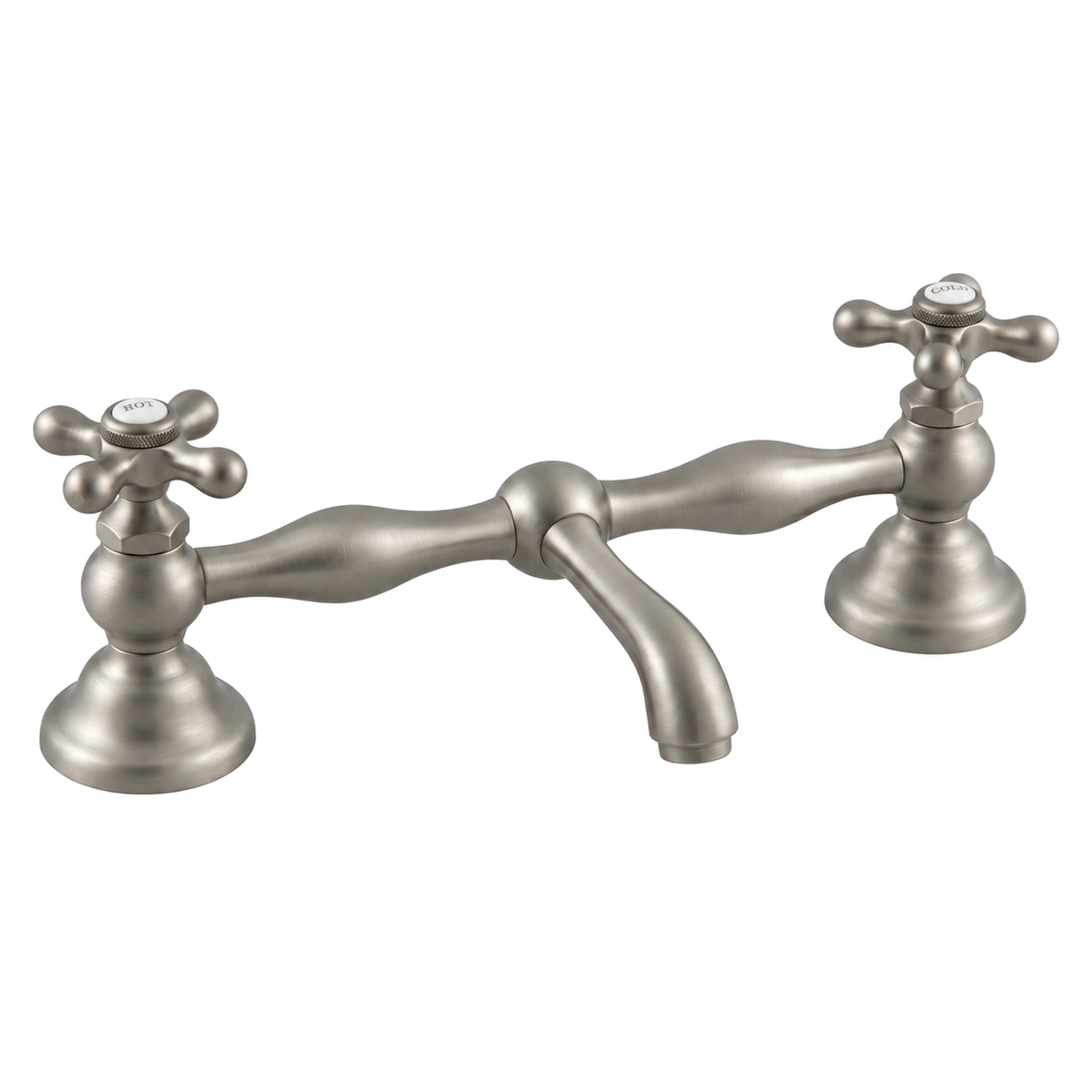 Columbia Bridge Straight Lav Faucet P0549 in Matte Nickel