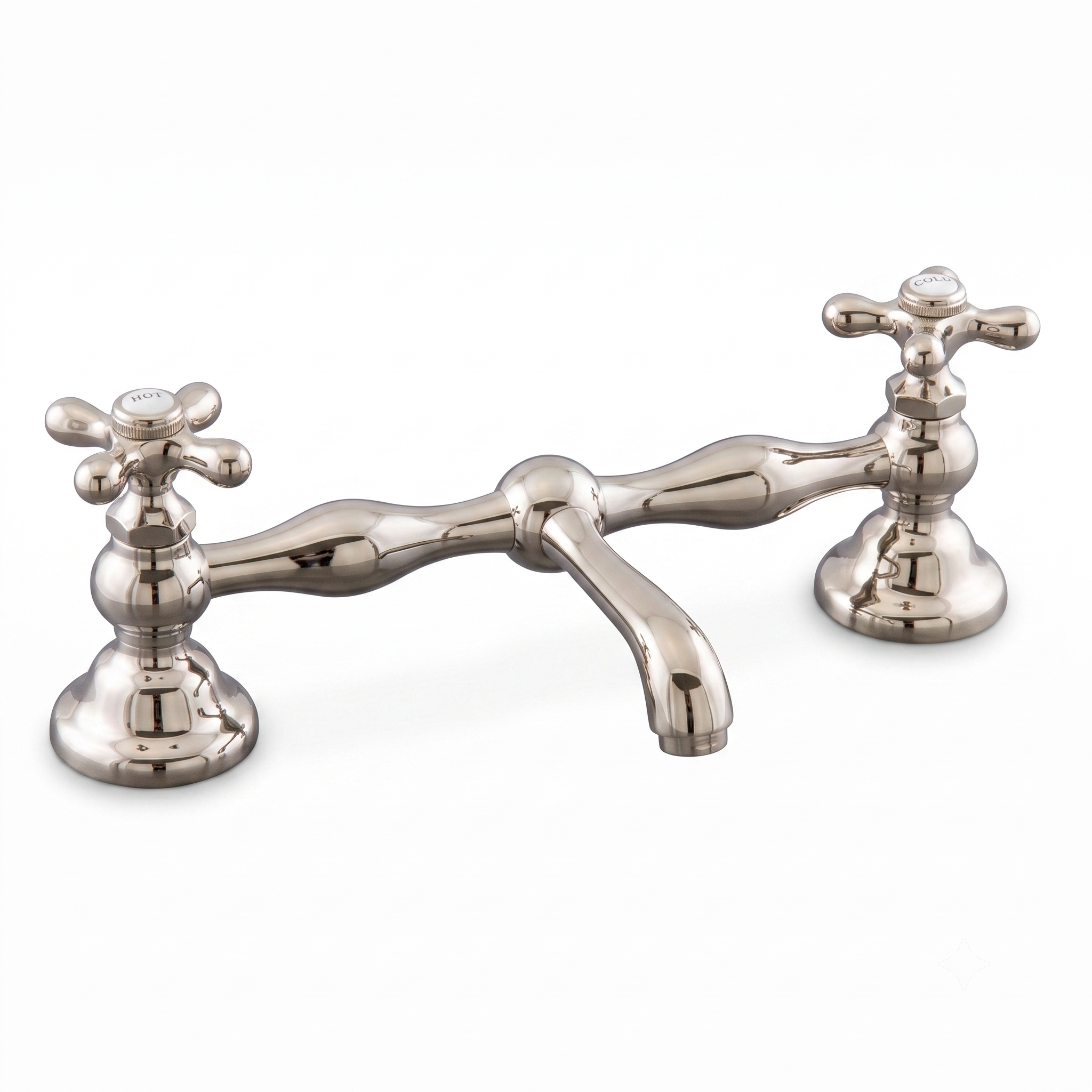 Columbia Bridge Straight Lav Faucet P0549 | Strom Living Polished Nickel 12" - Bathroom Faucets