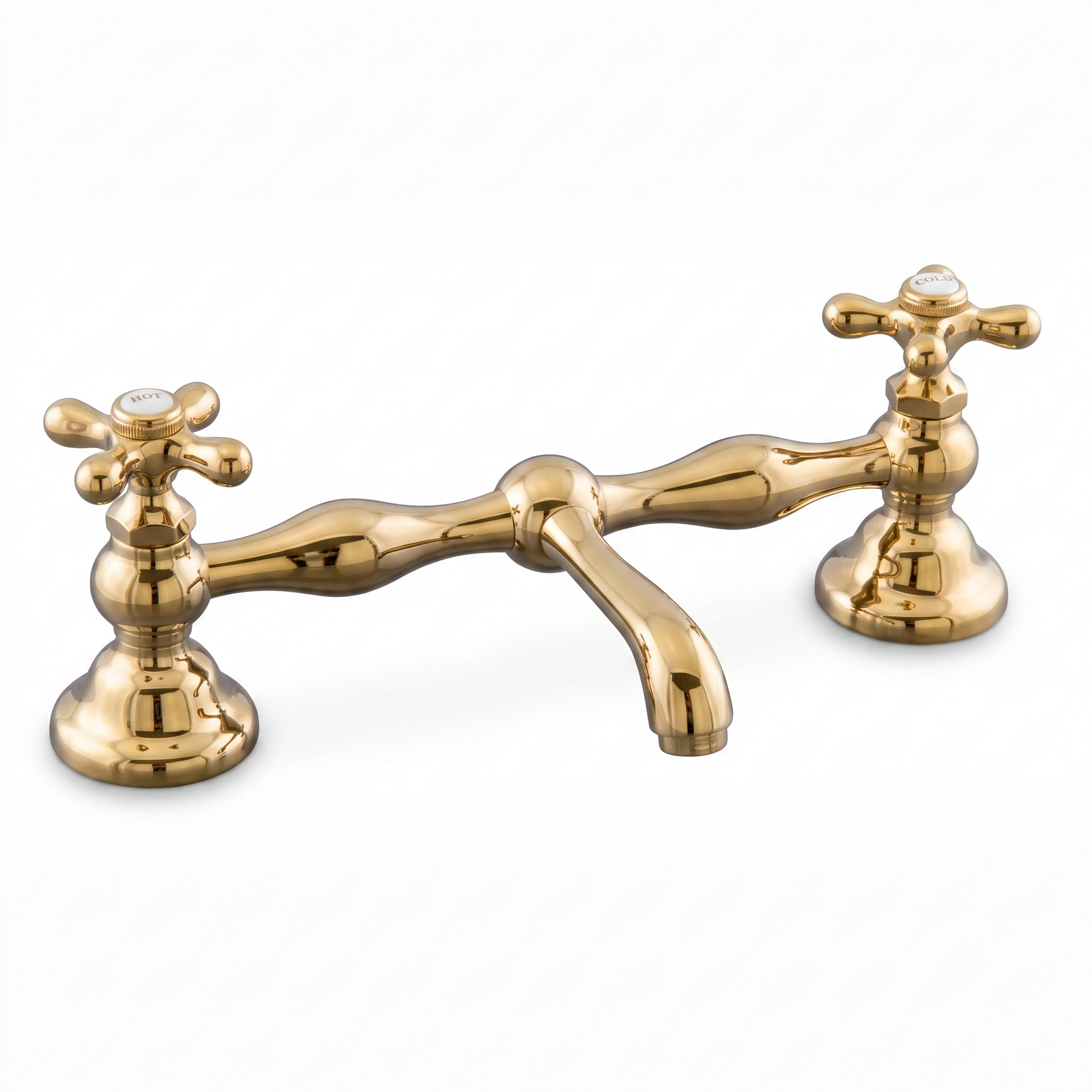 Columbia Bridge Straight Lav Faucet P0549 | Strom Living Polished Brass 12" - Bathroom Faucets