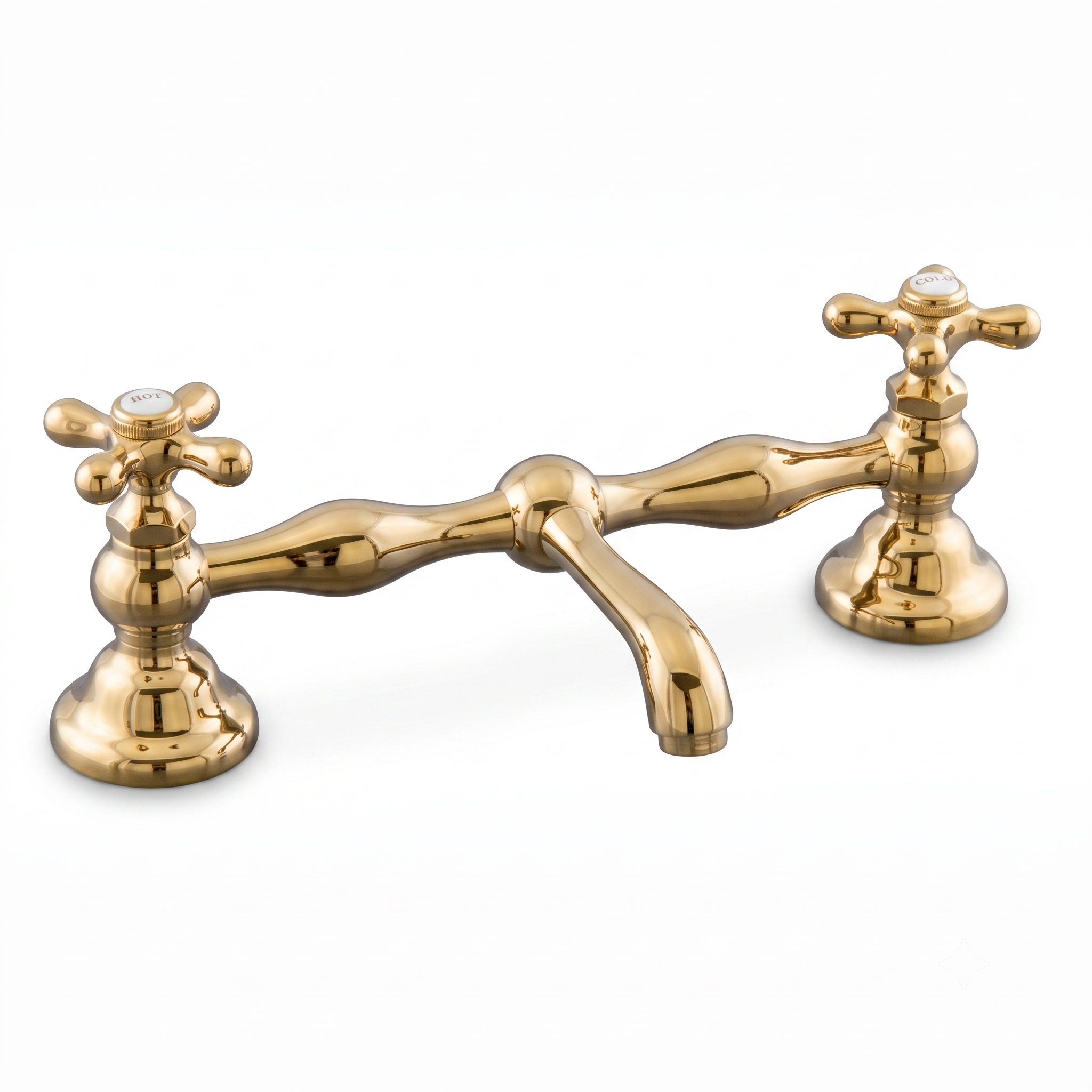 Columbia Bridge Straight Lav Faucet P0549 | Strom Living Polished Brass 12" - Bathroom Faucets