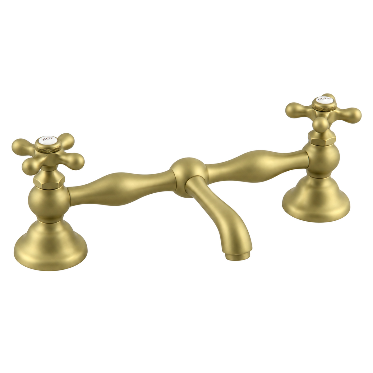Columbia Bridge Straight Lav Faucet P0549 in Raw Brass