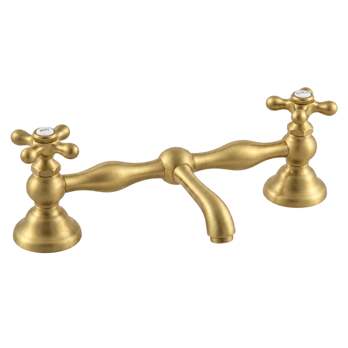 Columbia Bridge Straight Lav Faucet P0549 in Satin Brass