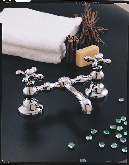 Strom Living P0549-8 Columbia Bridge Lavatory Faucet with Straight Spout & Cross Handles