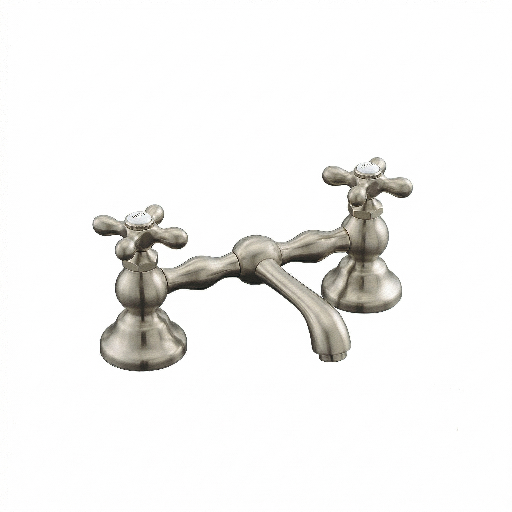 Columbia Bridge Straight Lav Faucet P0549 | Strom Living Matte Nickel 12" - Bathroom Faucets