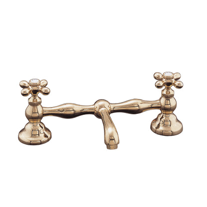 Strom Living P0549-8 Columbia Bridge Lavatory Faucet with Straight Spout & Cross Handles