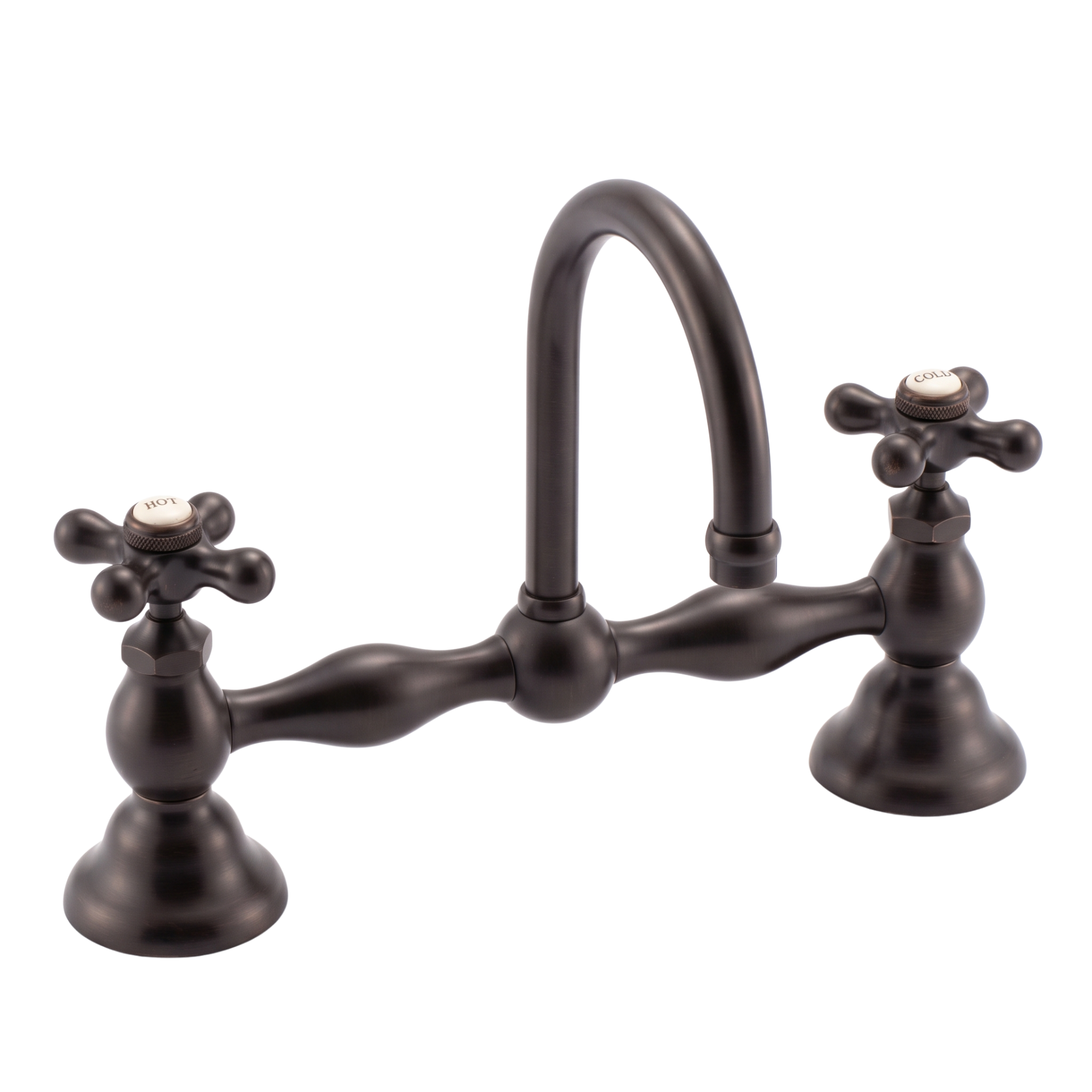 Columbia Bridge Gooseneck Lav Faucet P0550 | Strom Living Satin Black 12" - Bathroom Faucets