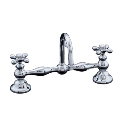 P0550-8 Columbia Bridge Lavatory Faucet with Gooseneck Spout & Cross Handles