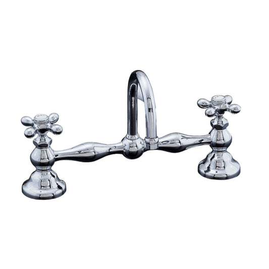 P0550-8 Columbia Bridge Lavatory Faucet with Gooseneck Spout & Cross Handles