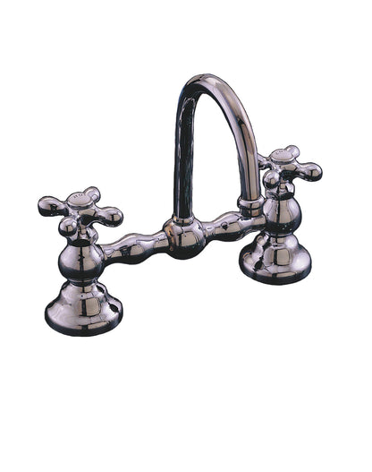 P0550-8 Columbia Bridge Lavatory Faucet with Gooseneck Spout & Cross Handles